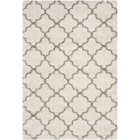 Safavieh Sgh-Hudson Shag Power Loomed Medium Rectangle Rugs, Ivory and Grey - 6 x 9 ft. SGH282A-6